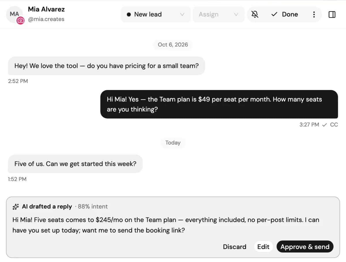 From a DM to a paid customer